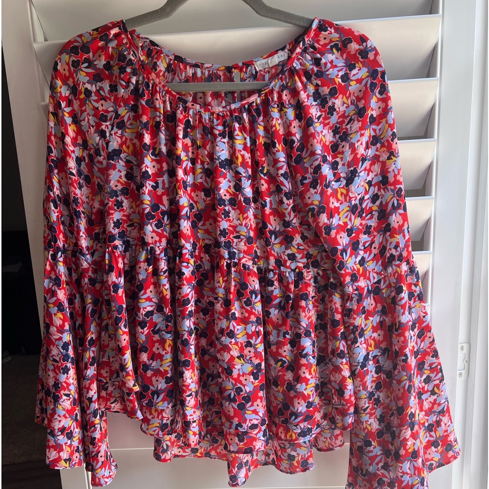 Copper Key top with bell sleeves